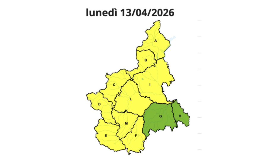 Meteo, allerta gialla di Arpa per alcune zone del Piemonte